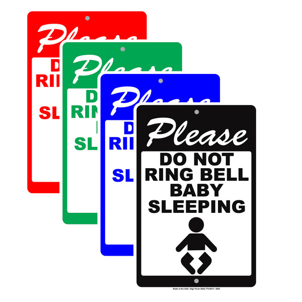 Please Do Not Ring Bell Baby Sleeping Sign