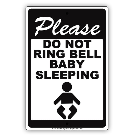Please Do Not Ring Bell Baby Sleeping Sign