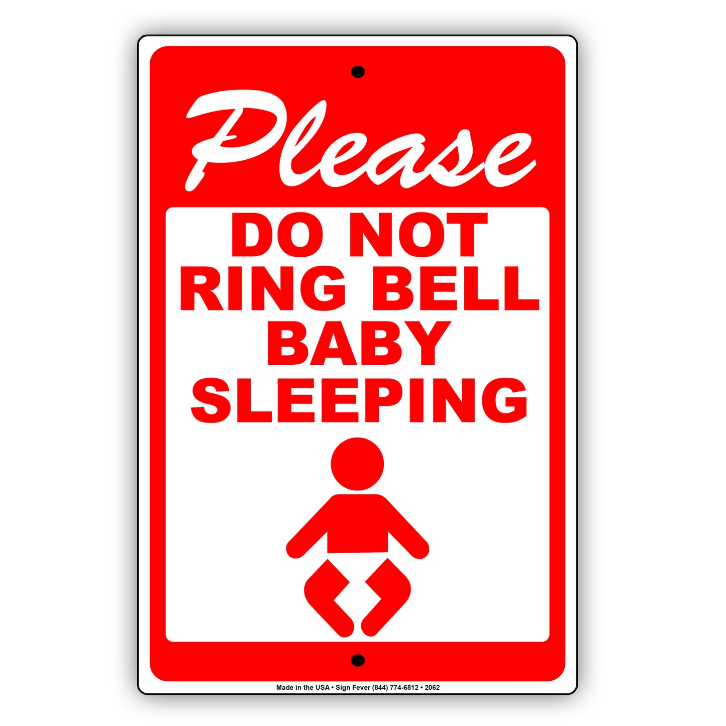 Please Do Not Ring Bell Baby Sleeping Sign