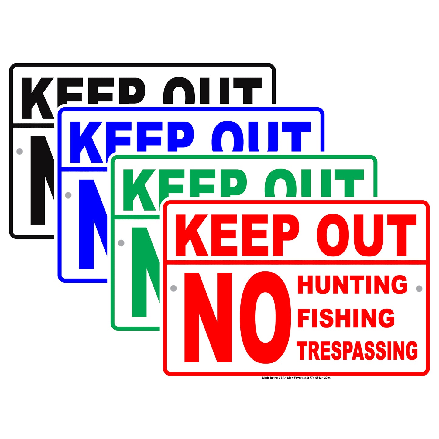 Keep Out No Hunting Fishing Trespassing Outdoor Restriction Caution Warning Notice Aluminum