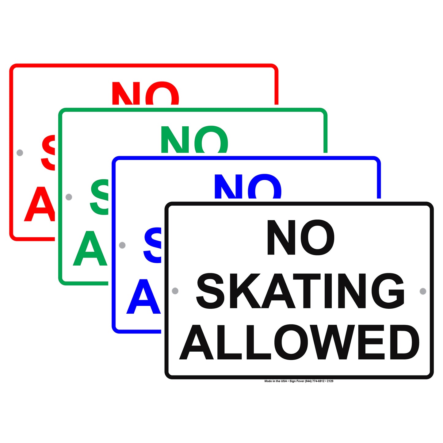 No Skating Allowed Recreation Restriction Alert Caution Warning Notice Aluminum
