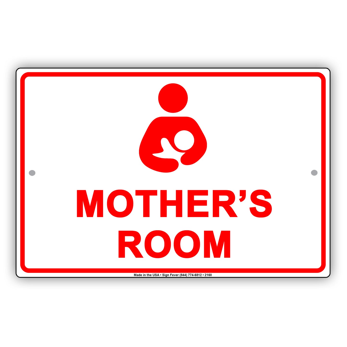 Mother's Room With Graphic Breastfeeding Alert Caution Warning Notice Aluminum