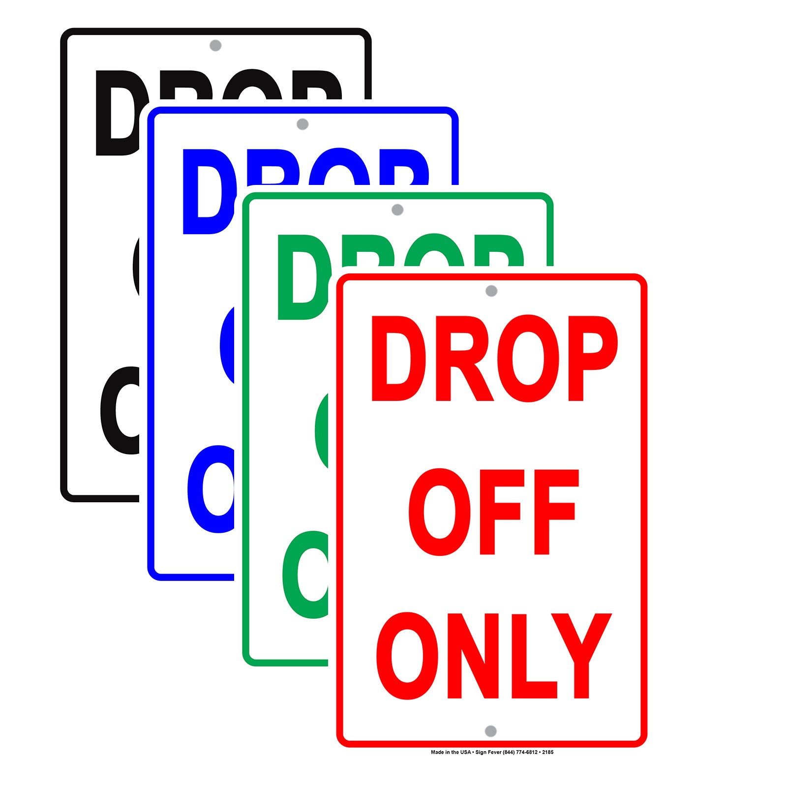 Drop Off Only No Parking Driving Restriction Alert Caution Warning Notice Aluminum