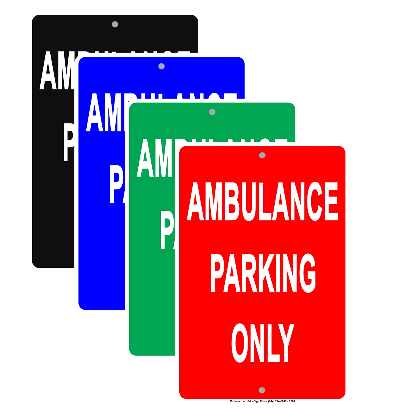 Ambulance Parking Only Reserved Alert Caution Warning Notice Aluminum