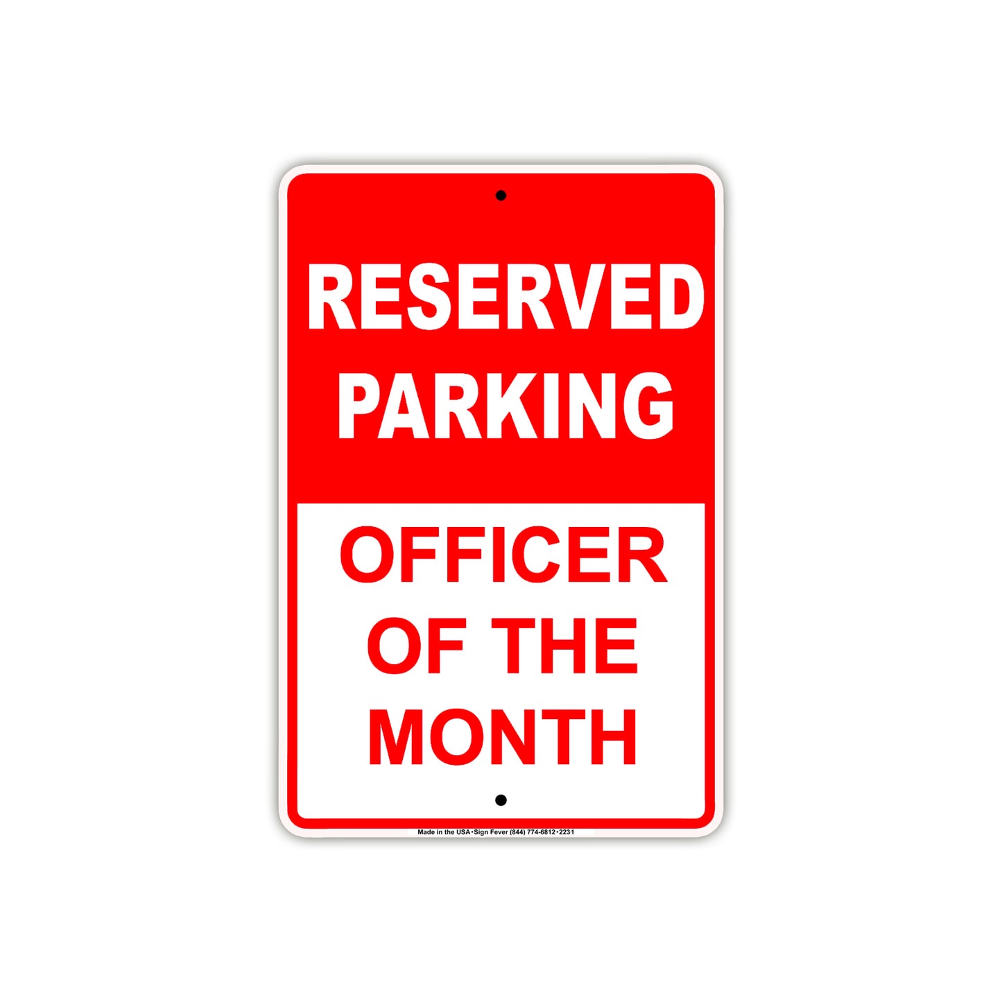 Reserved Parking Only Officer Of The Month Spot Alert Caution Warning Notice Aluminum Metal Sign