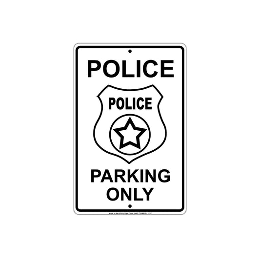 Police Parking Only With Graphic