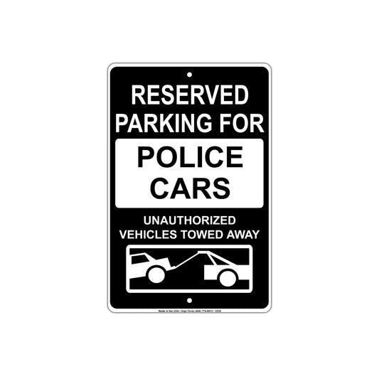 Reserved Parking For Police Cars Unauthorized Vehicles Towed Away