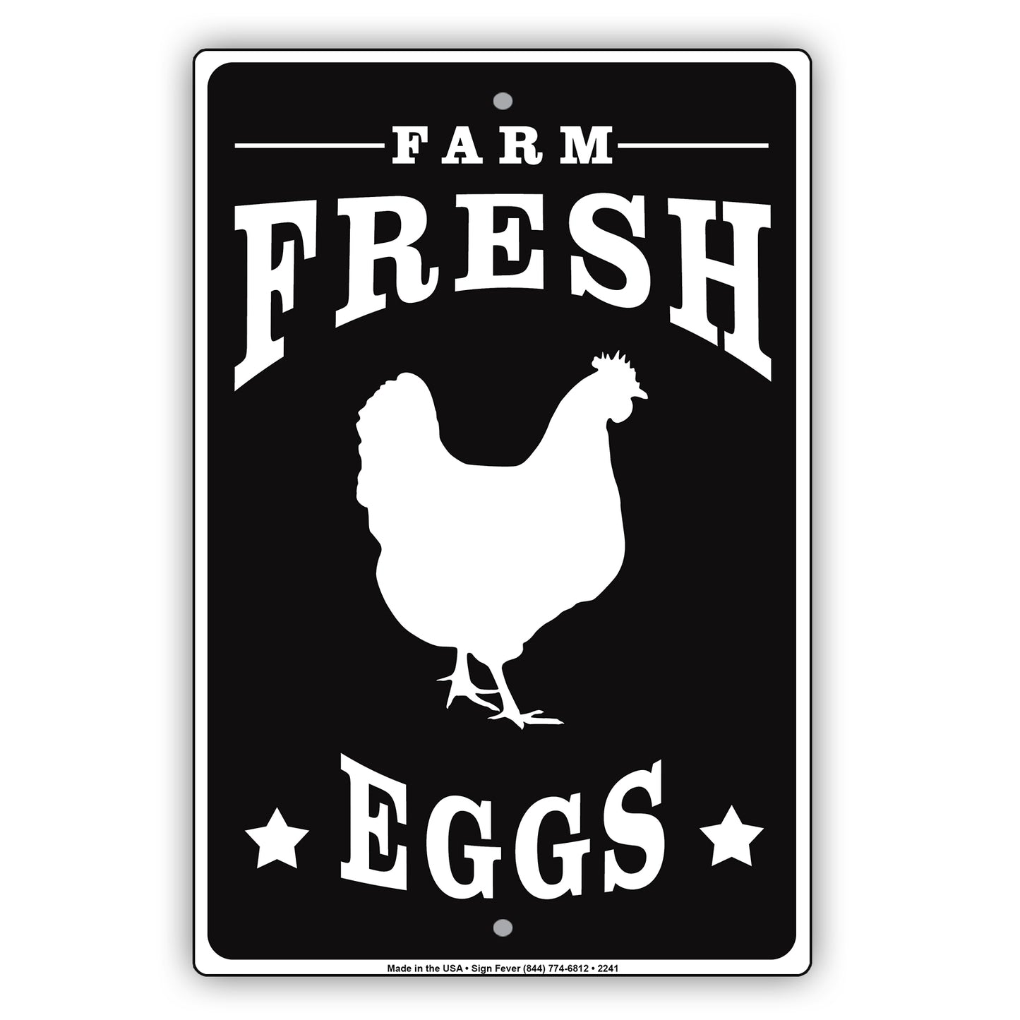 Farm Fresh Eggs Field Former Poultry Shop Stores Aluminum Metal Sign