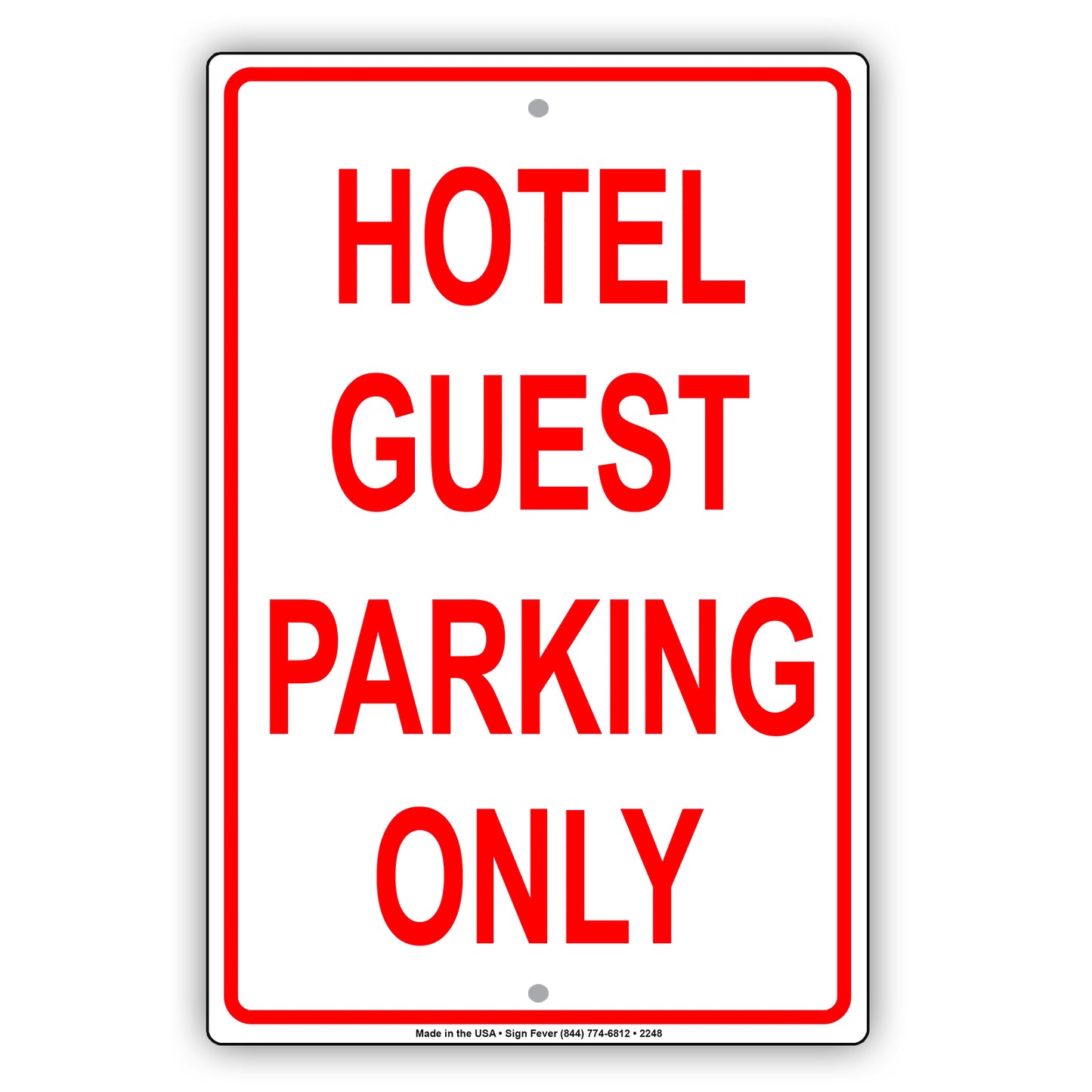 Hotel Guest Parking Only Reserved Spot Alert Caution Warning Notice Aluminum
