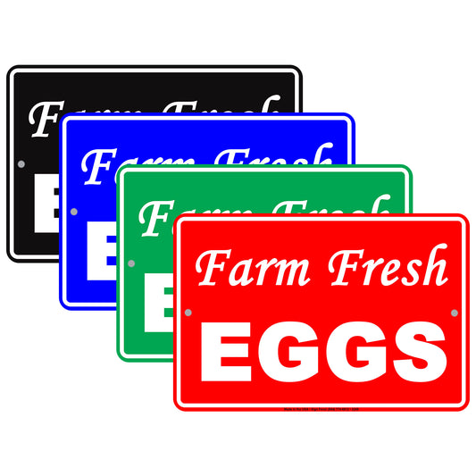 Farm Fresh Eggs Farmhouse Barnyard Organic Dairy Alert Caution Warning Notice Aluminum