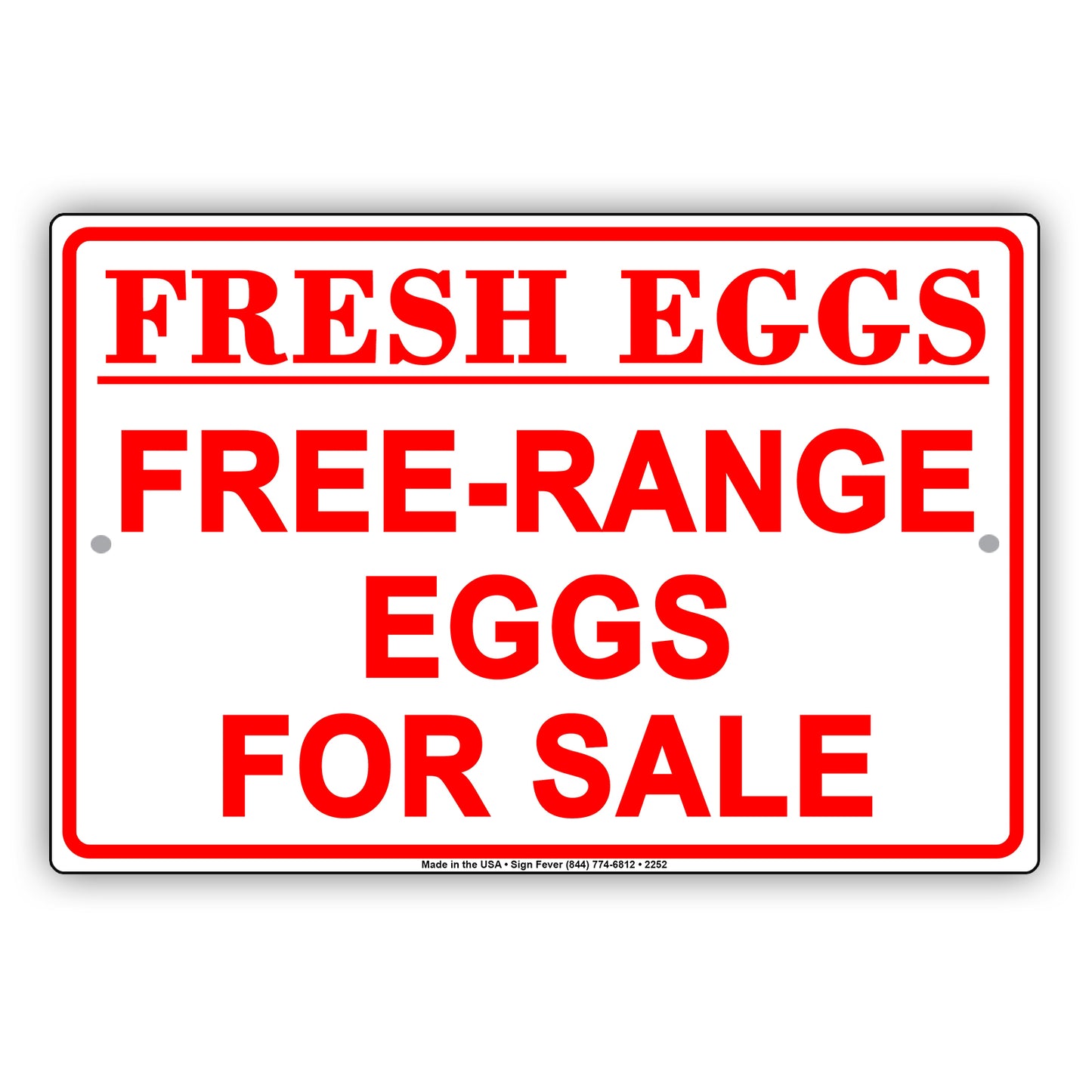 Fresh Eggs Free Range Eggs For Sale Farmhouse Barnyard Alert Caution Warning Notice Aluminum