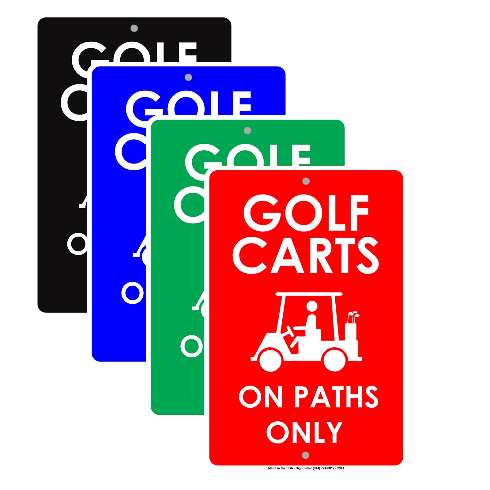 Golf Carts On Path Only With Graphic Golfer Enthusiasts Hilarious Epic Funny Novelty Alert Aluminum