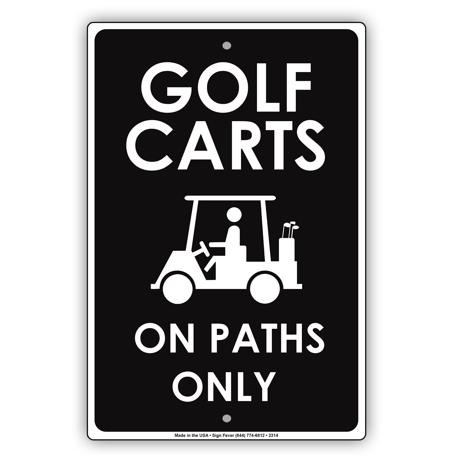 Golf Carts On Path Only With Graphic Golfer Enthusiasts Hilarious Epic Funny Novelty Alert Aluminum