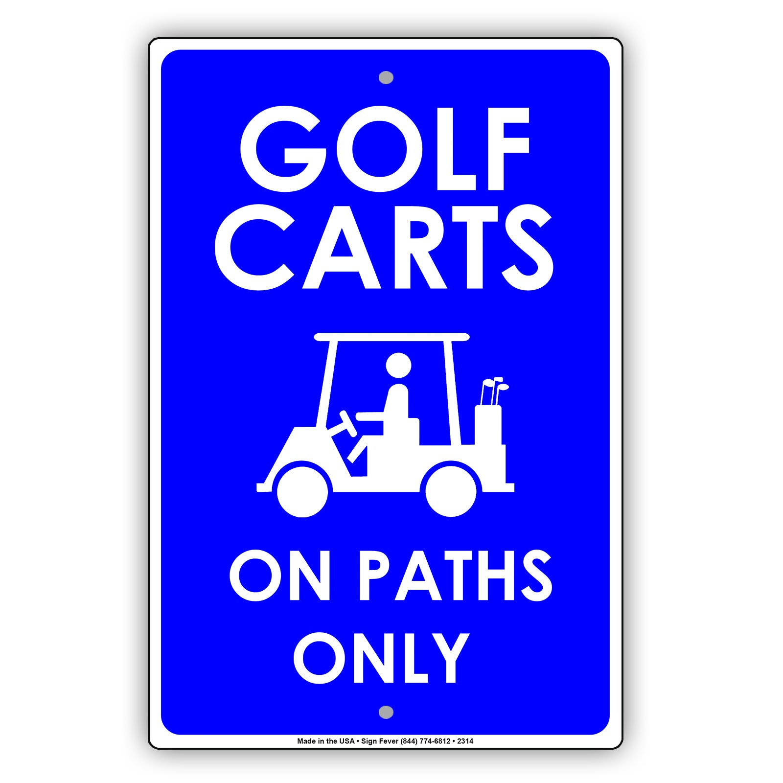 Golf Carts On Path Only With Graphic Golfer Enthusiasts Hilarious Epic Funny Novelty Alert Aluminum