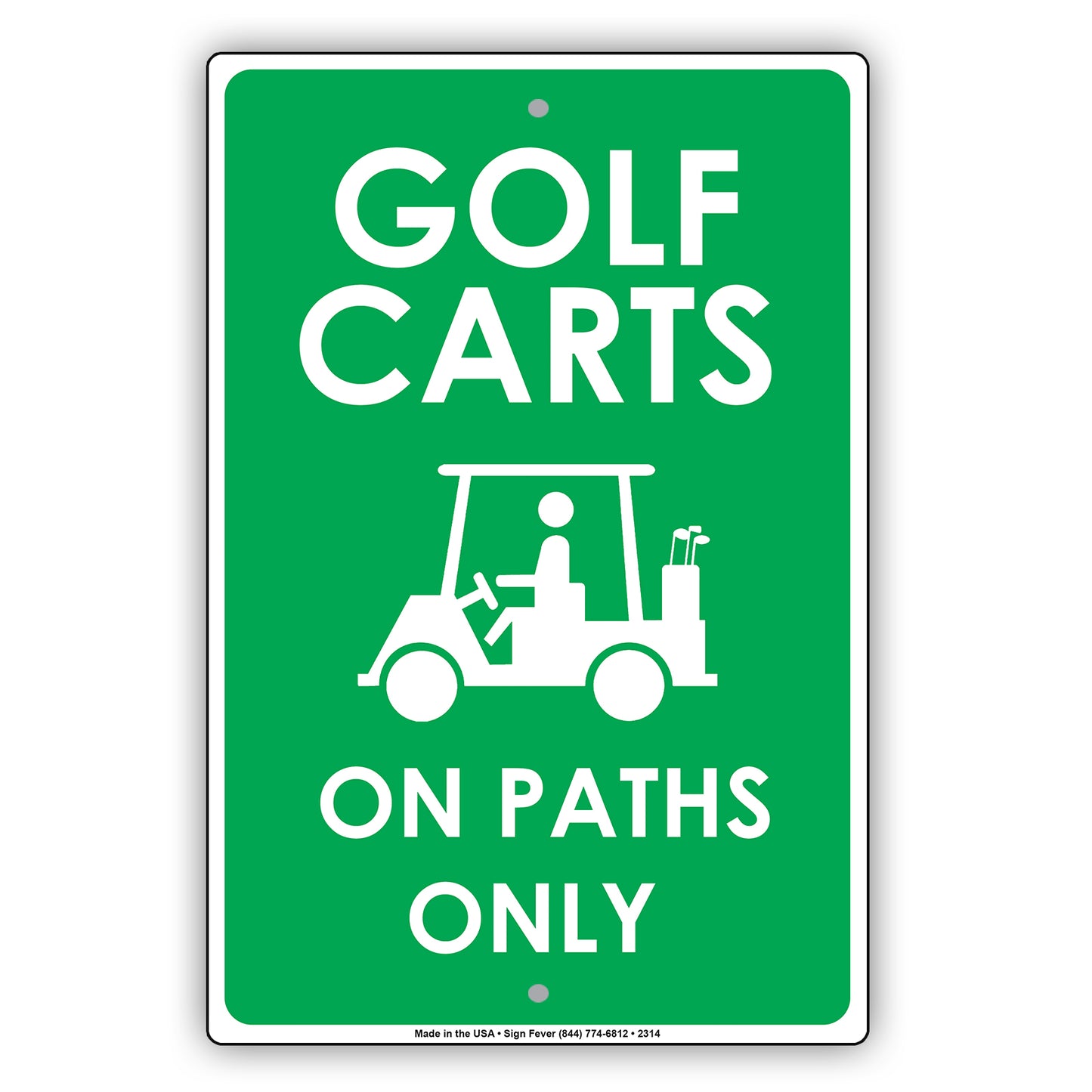 Golf Carts On Path Only With Graphic Golfer Enthusiasts Hilarious Epic Funny Novelty Alert Aluminum
