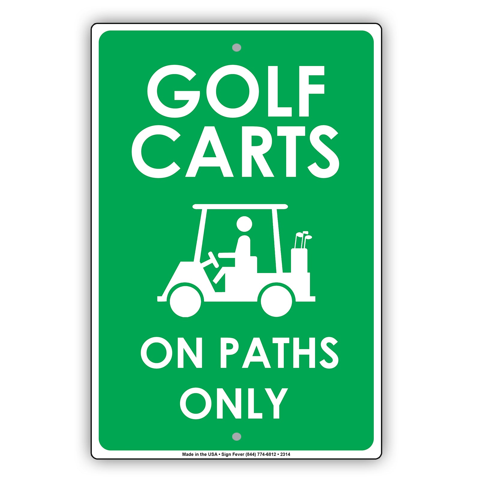 Golf Carts On Path Only With Graphic Golfer Enthusiasts Hilarious Epic Funny Novelty Alert Aluminum