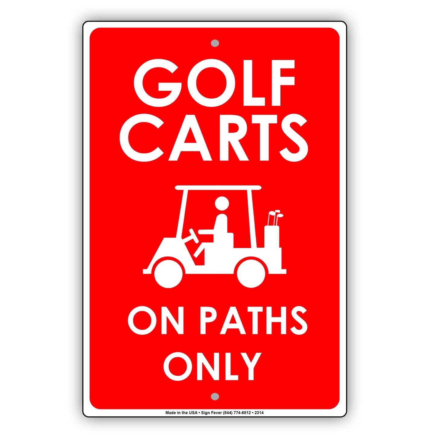 Golf Carts On Path Only With Graphic Golfer Enthusiasts Hilarious Epic Funny Novelty Alert Aluminum