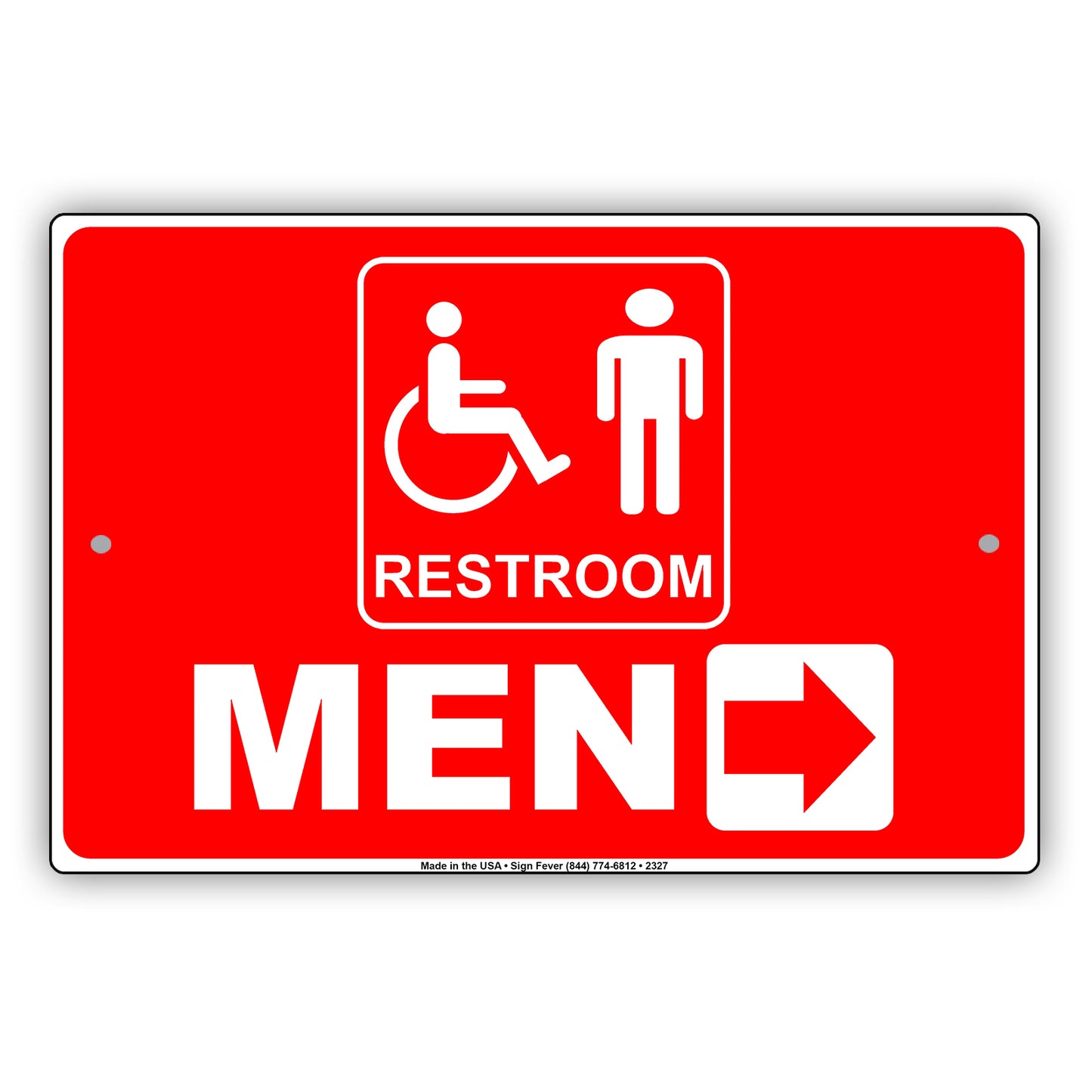 Handicap Restroom For Men Please Go Away Alert Aluminum Metal Sign Plate