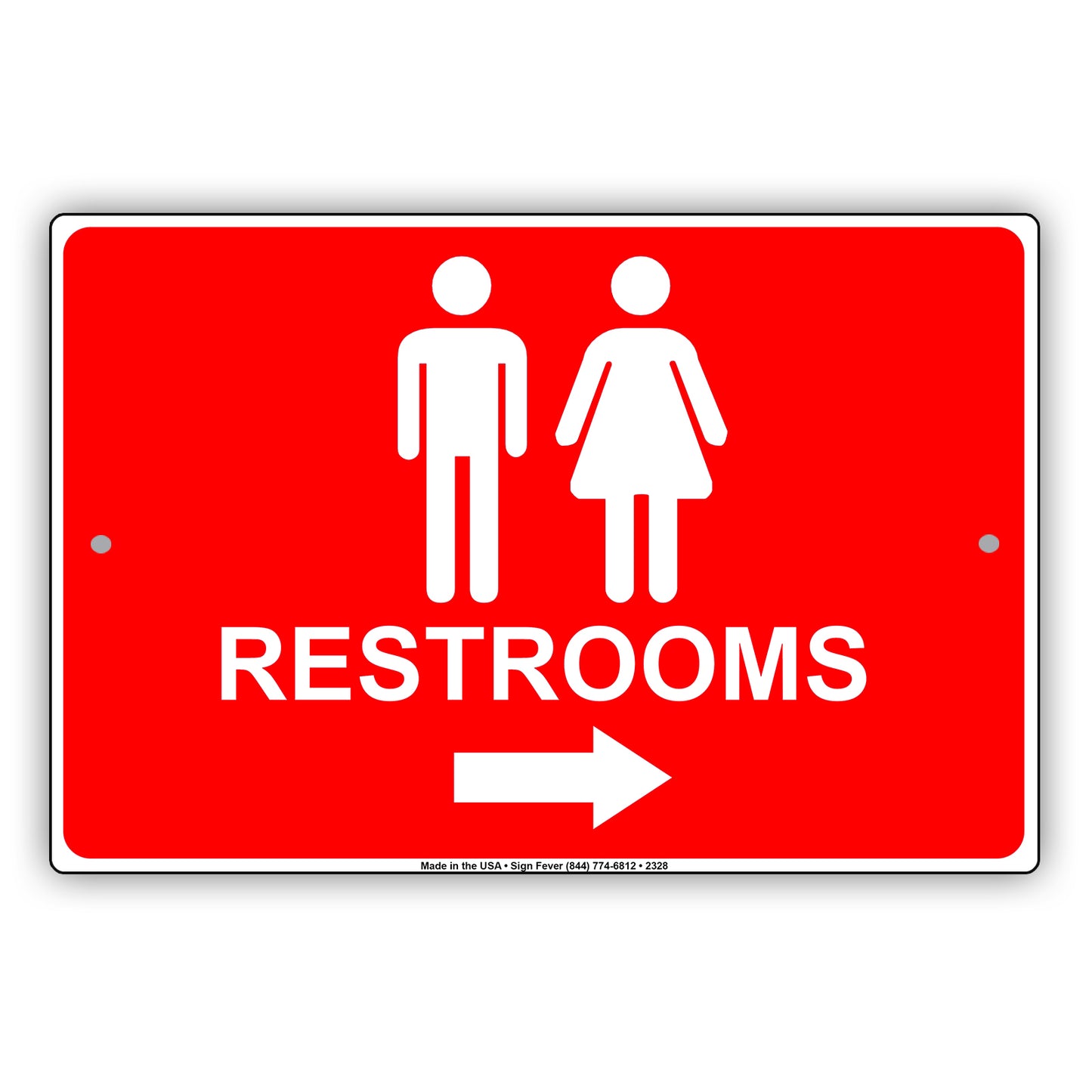 Restroom Left Or Right Please Go Away Alert Aluminum Metal Sign Plate