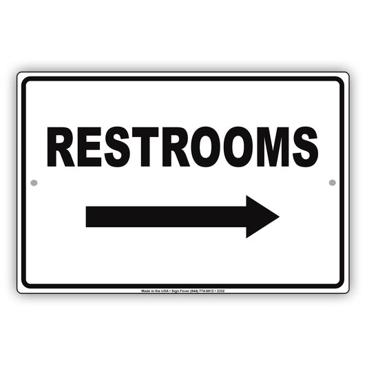 Restroom Right Side Please Go Away Alert Aluminum Metal Sign Plate