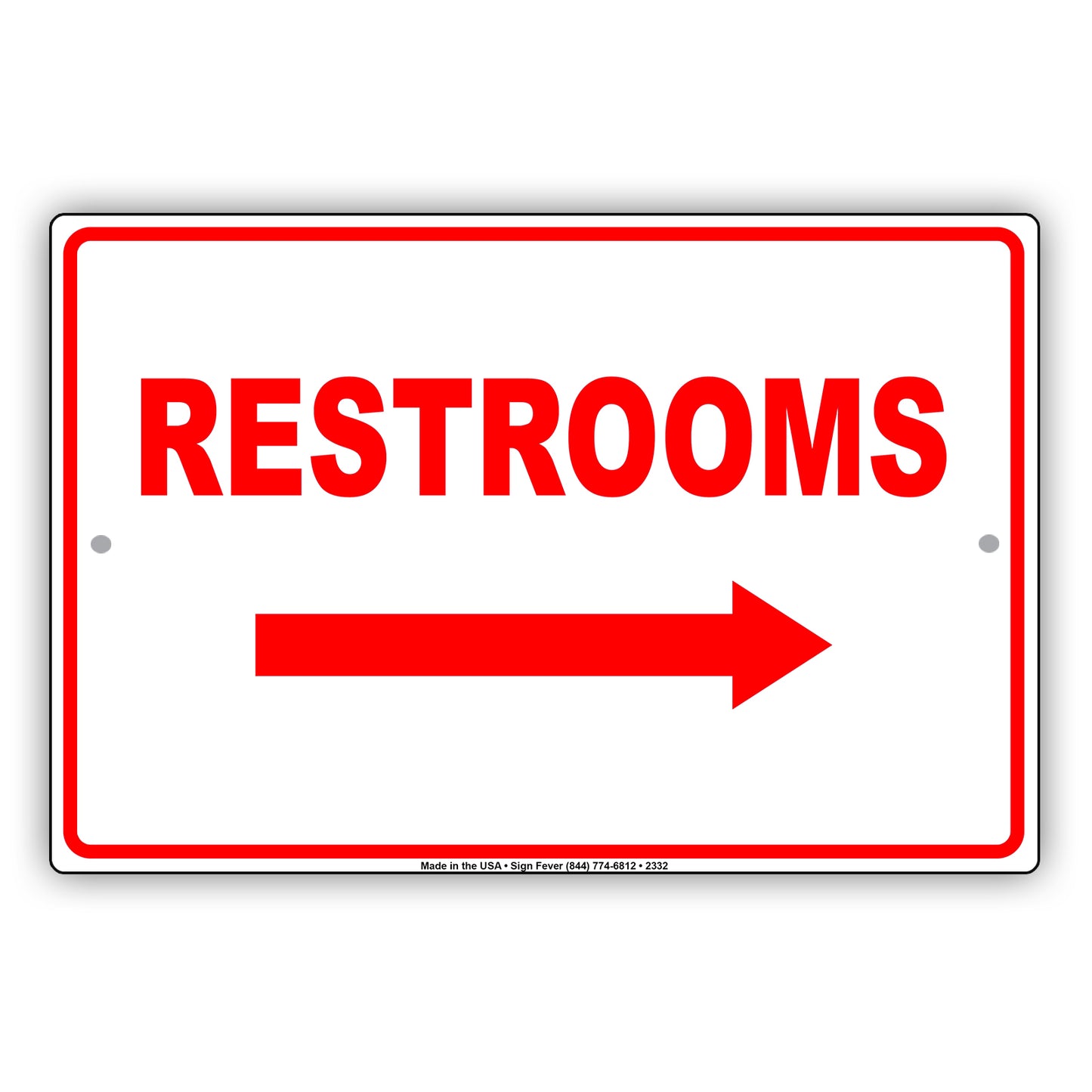 Restroom Right Side Please Go Away Alert Aluminum Metal Sign Plate