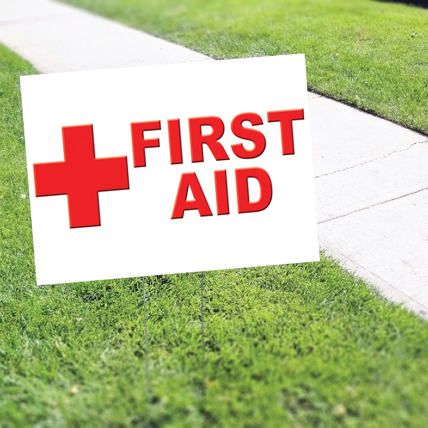 First Aid Coroplast Yard Sign