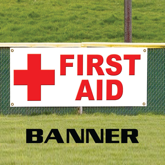 Emergency First Aid Kit Minor Injuries Vinyl Banner Sign