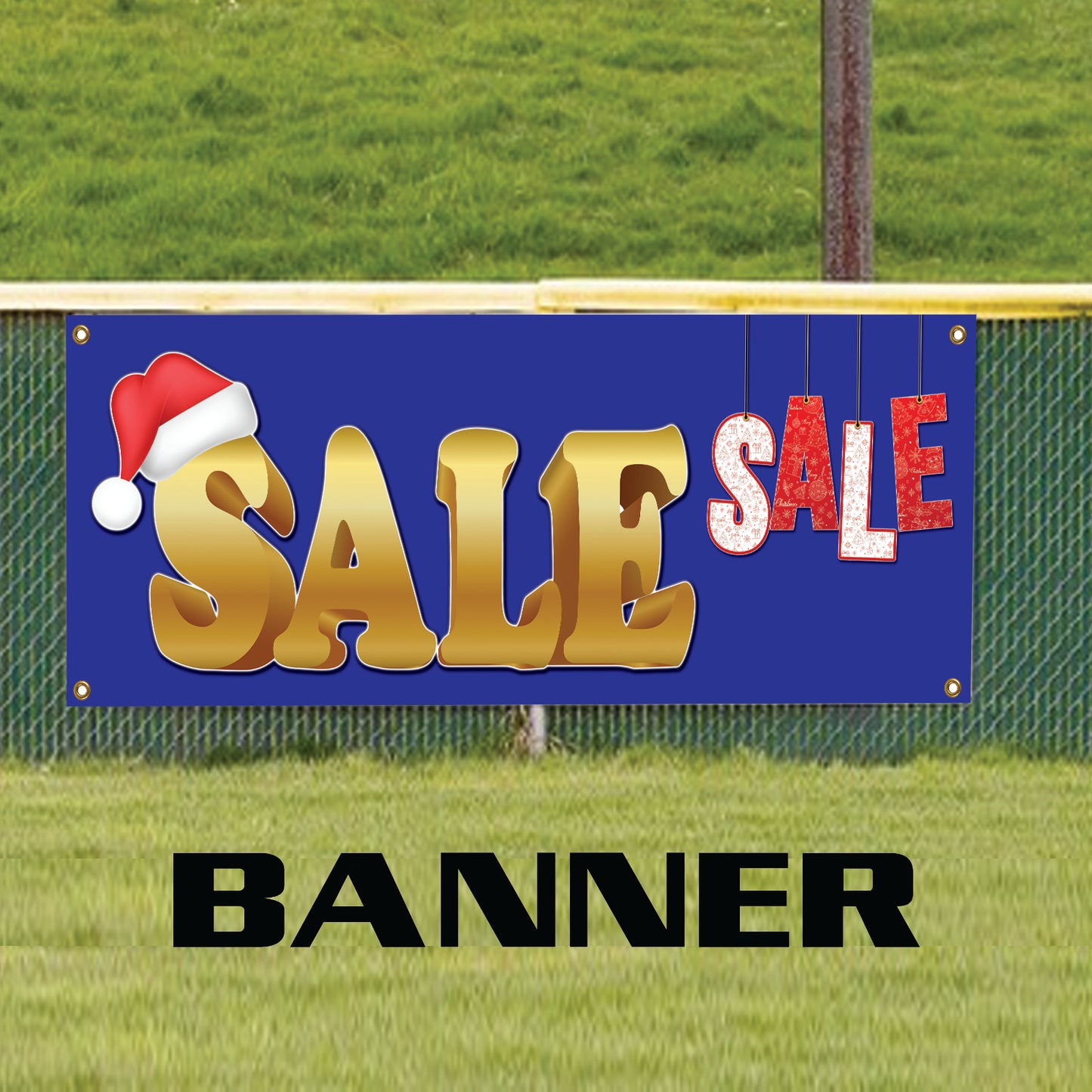 Christmas Sale & Santa Claus Gifts Marketing Advertising Vinyl Banner Sign
