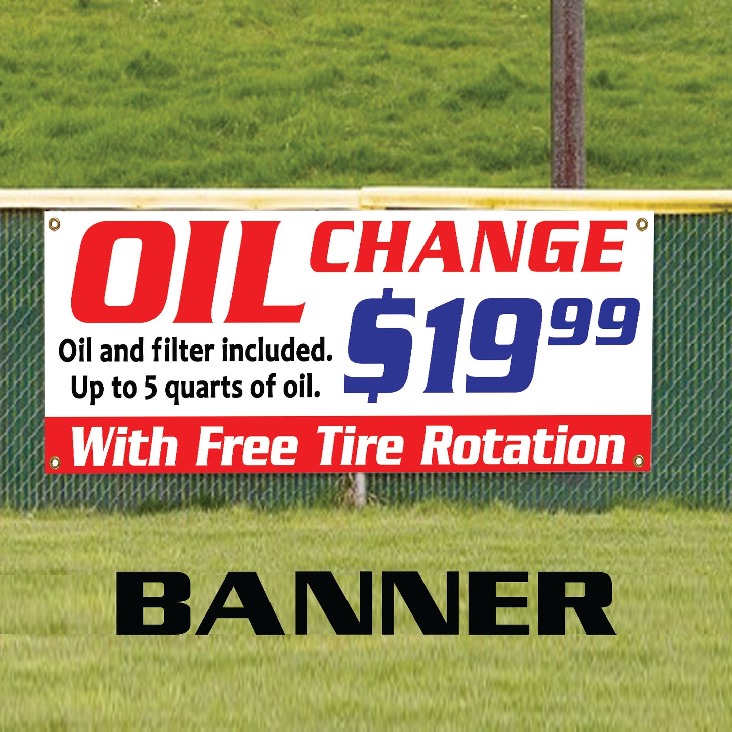Oil & Filter Change With Free Tire Rotation Garage Vinyl Banner Sign