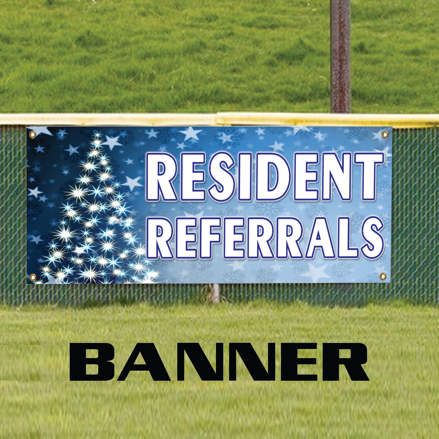 Resident Referrals Rewarded Christmas Vinyl Banner Sign