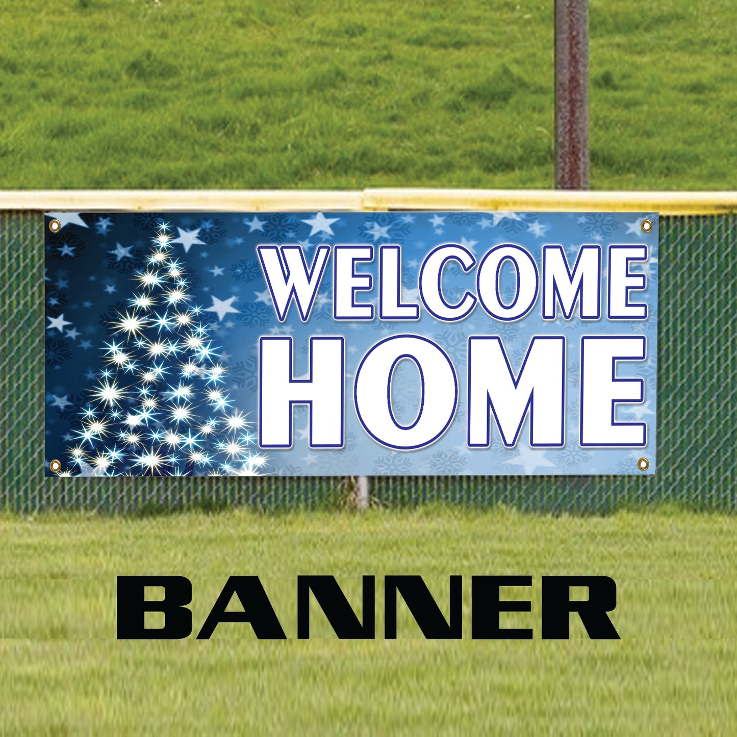 Welcome Back To Home Christmas Vinyl Banner Sign