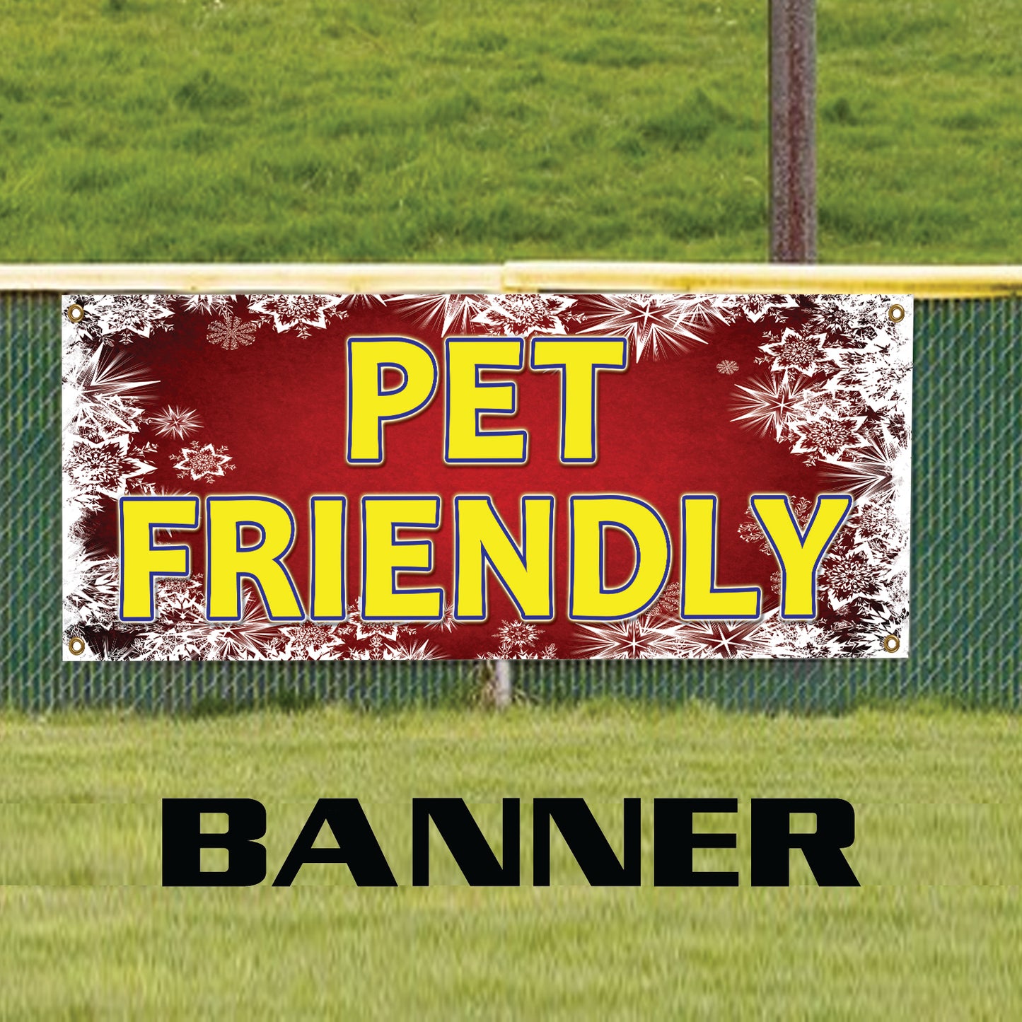 Pet Friendly Advertising Christmas Vinyl Banner Sign
