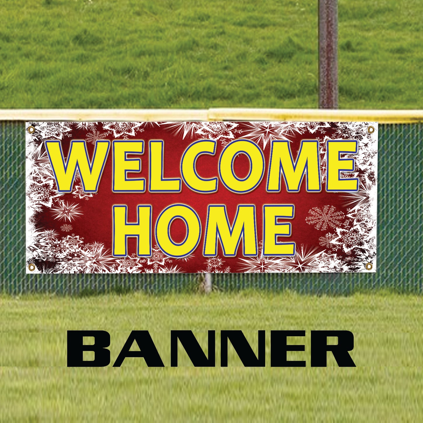 Welcome Back To Home Christmas Vinyl Banner Sign