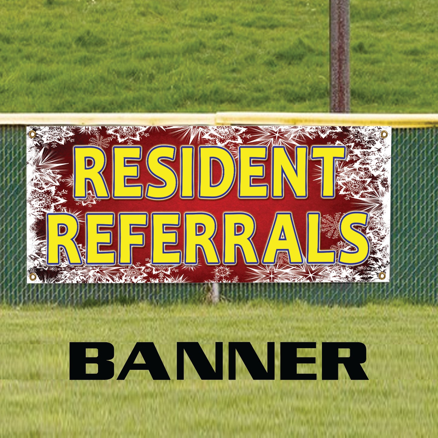 Resident Referrals Rewarded Christmas Vinyl Banner Sign