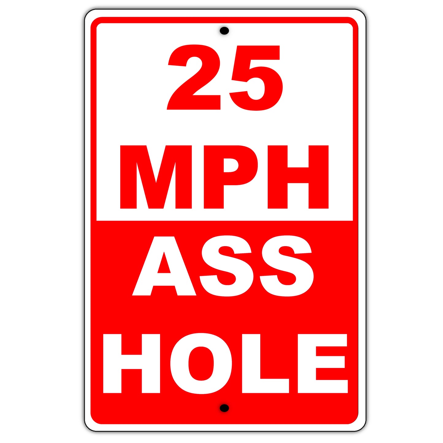 25 MPH Ass Hole Speed Limit Sign