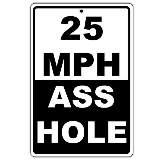 25 MPH Ass Hole Speed Limit Sign
