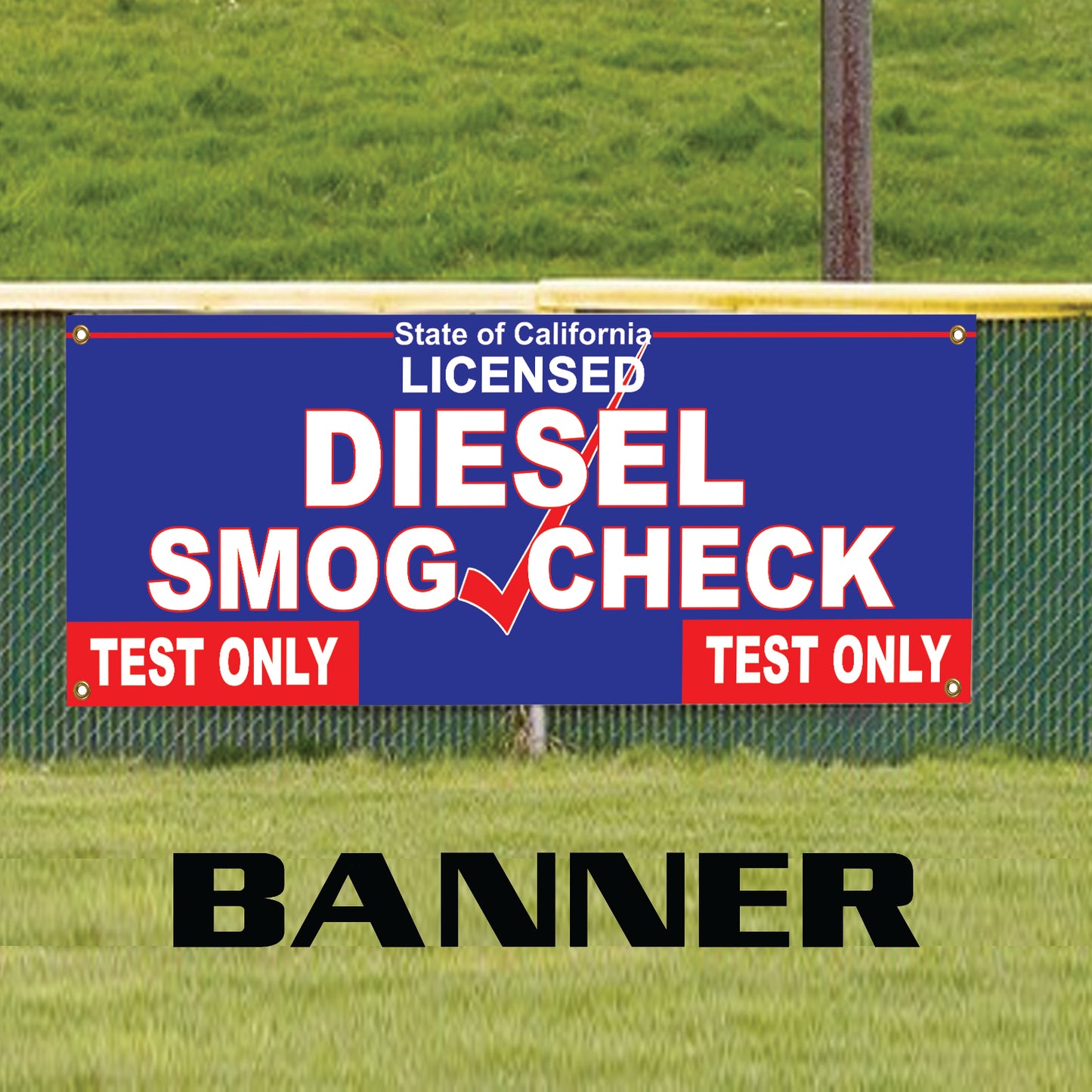 Diesel Smog Check Test Only Advertising Vinyl Banner Sign