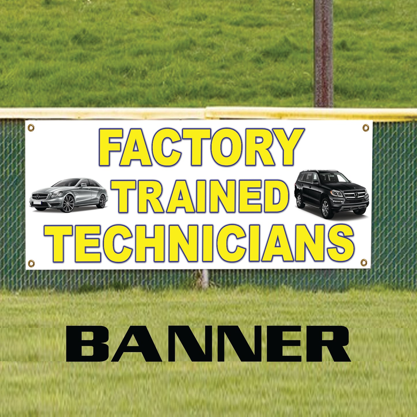 Factory Trained Technicians Advertising Vinyl Banner Sign