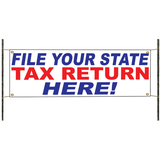 File Your Tax Refund Here Vinyl Banner Sign