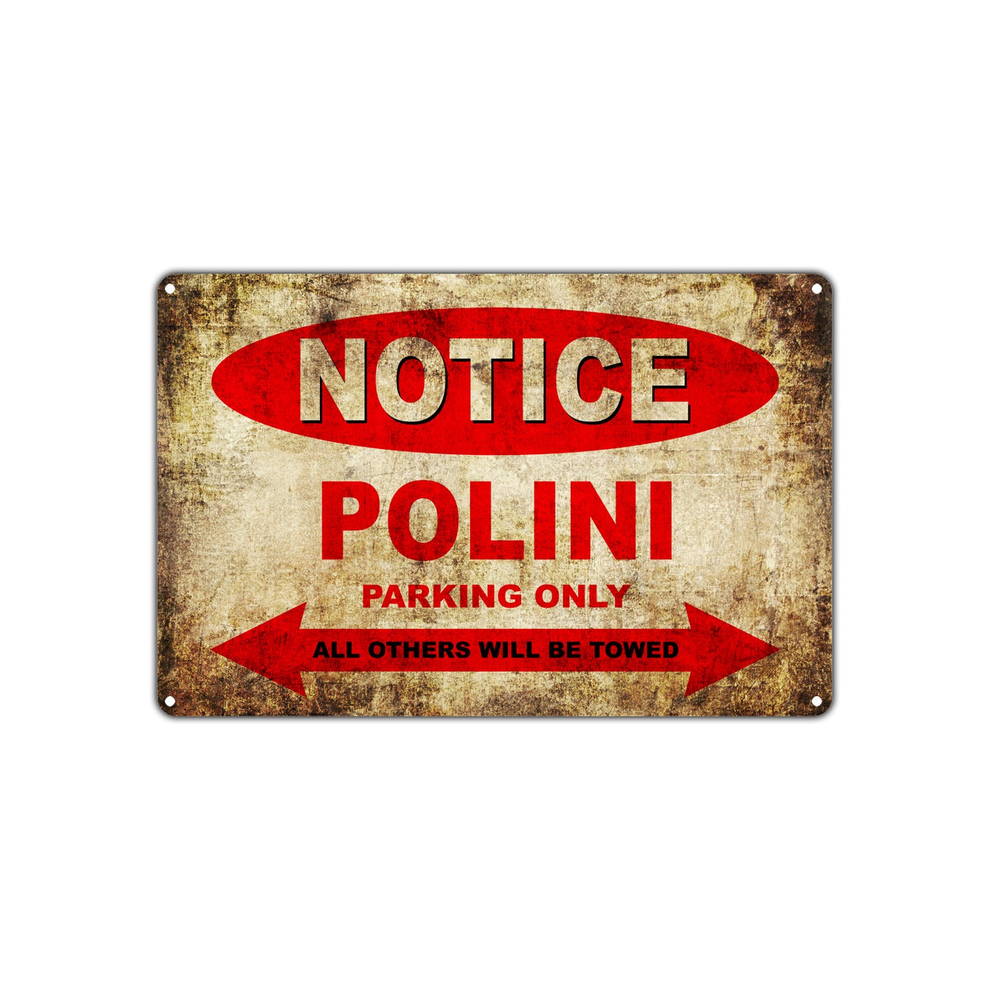 Notice Polini Motorcycles Parking Only All Others Will Be Towed Vintage Metal Decor Art Shop Aluminum Sign Plate