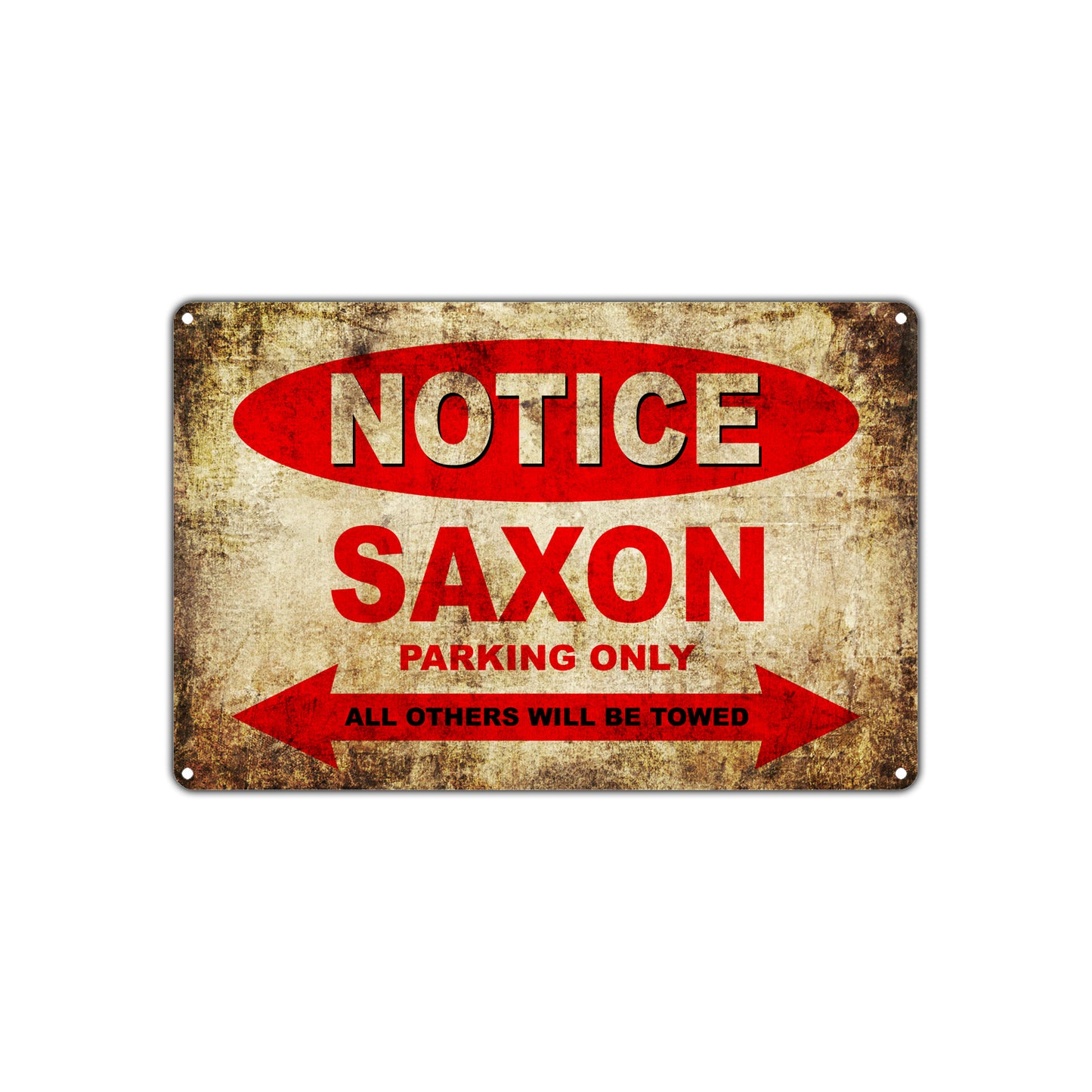 Notice Saxon Motorcycles Parking Only All Others Will Be Towed Vintage Metal Decor Art Shop Aluminum Sign Plate
