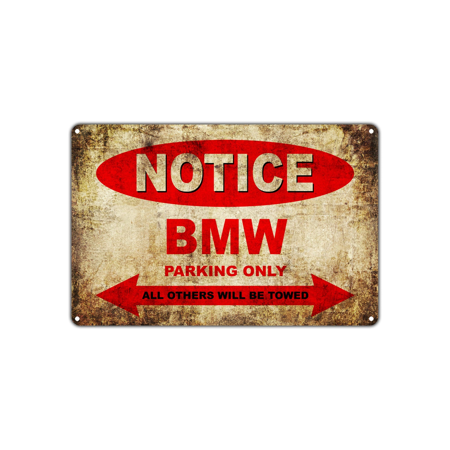 Notice BMW Motorcycles Parking Only All Others Will Be Towed Vintage Metal Decor Art Shop Aluminum Sign Plate