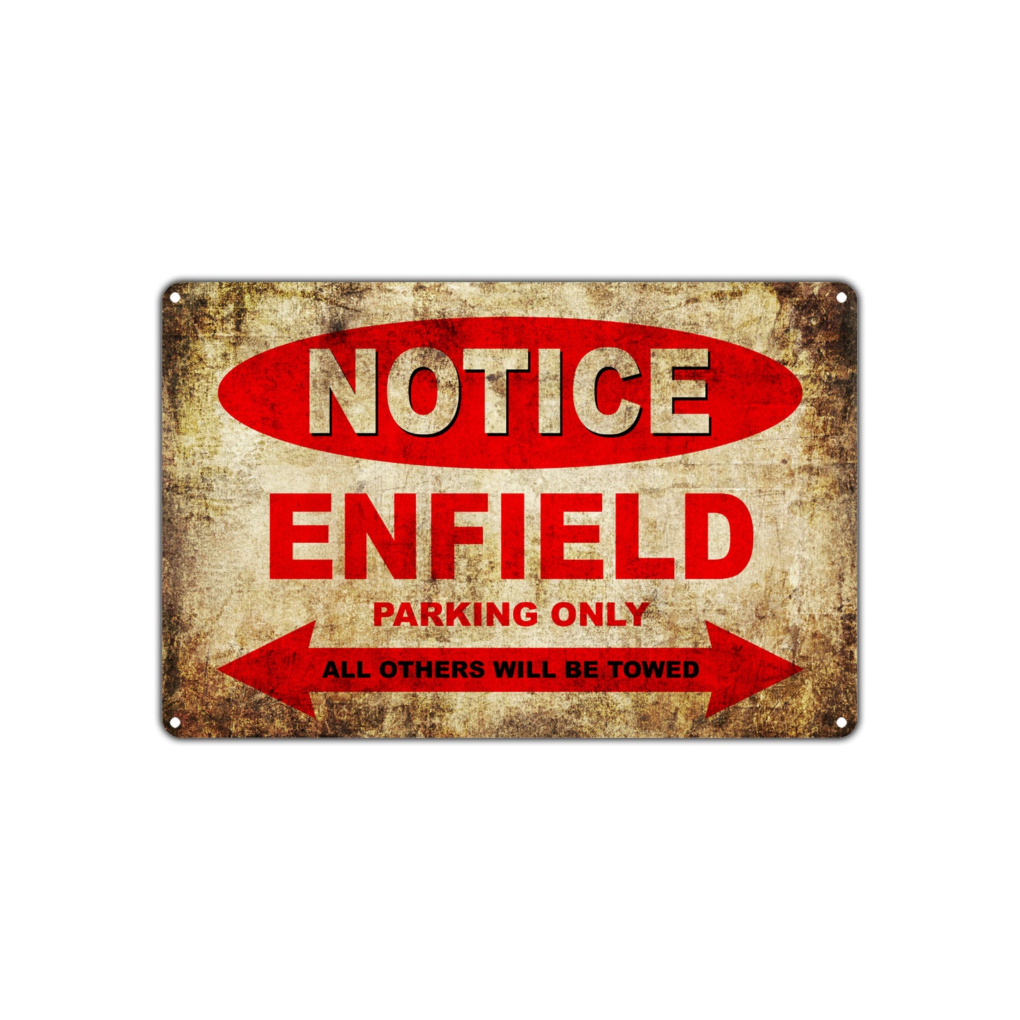 Notice Enfield Motorcycles Parking Only All Others Will Be Towed Vintage Metal Decor Art Shop Aluminum Sign Plate