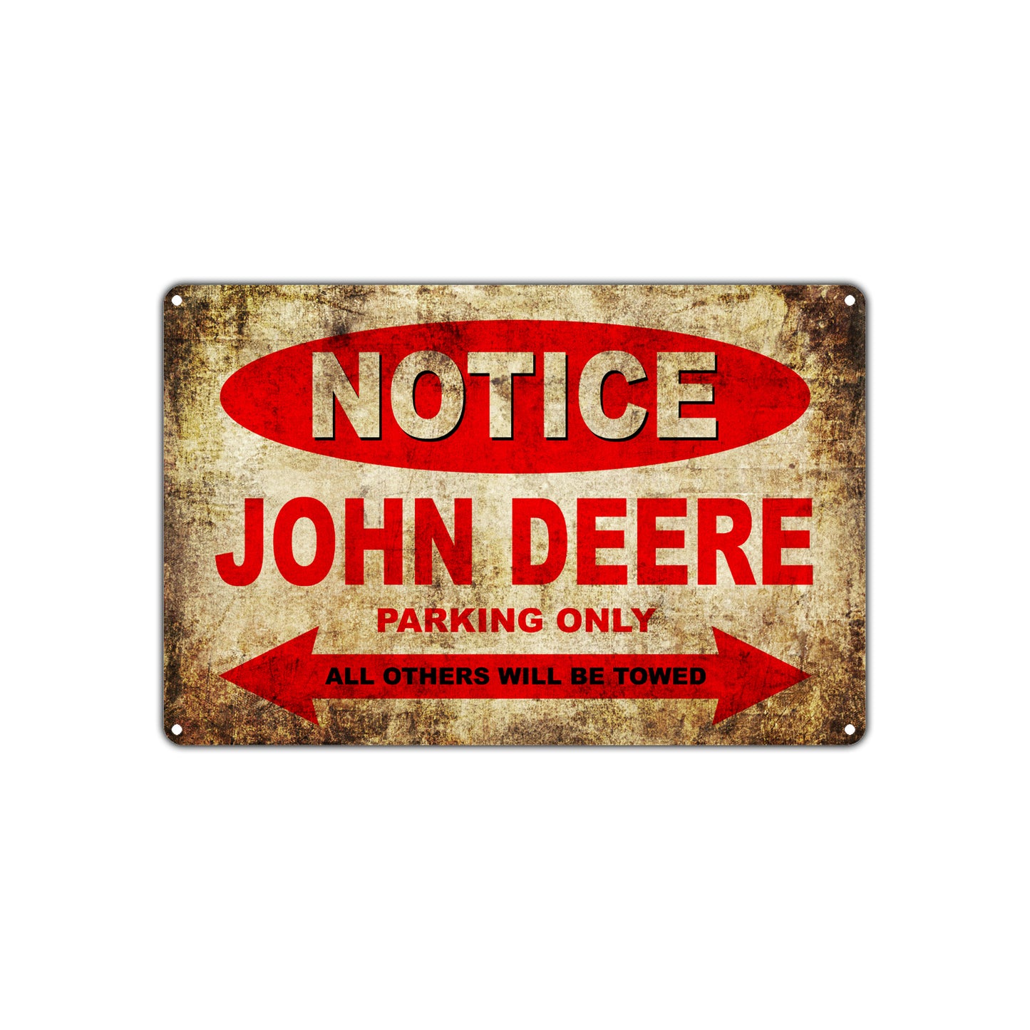 Notice John Deere Motorcycles Parking Only All Others Will Be Towed Vintage Metal Decor Art Shop Aluminum Sign Plate