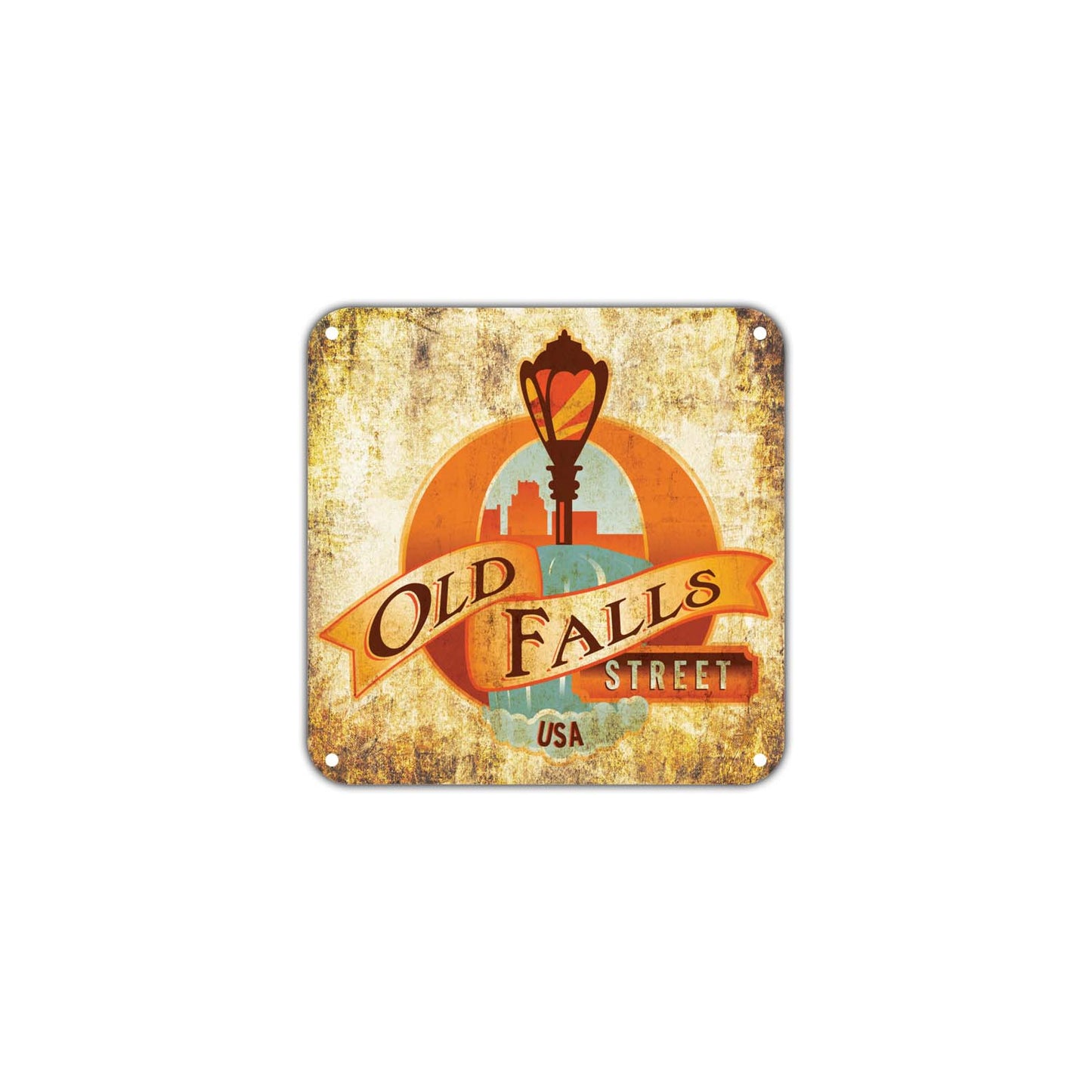 Old Falls Street USA Wall Decor Art Retro Vintage Aluminum Plate Gift Metal Sign