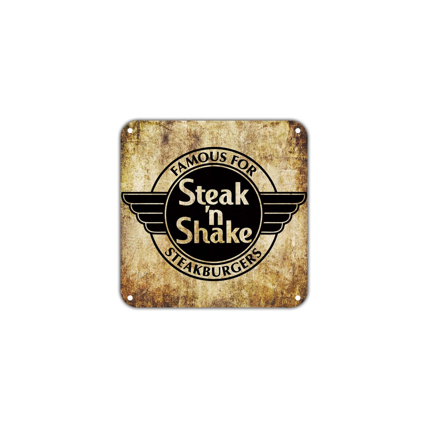 Steak N Shake Famous for Steakburgers Wall Decor Art Retro Vintage Aluminum Plate Gift Metal Sign