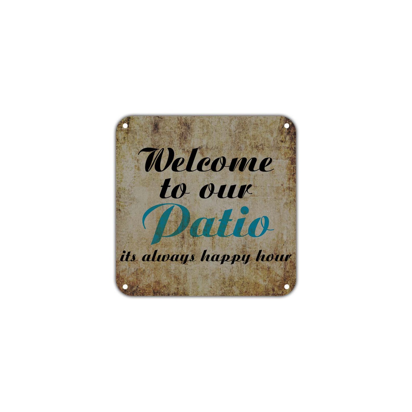 Welcome To Our Patio Porch Wall Decor Art Retro Vintage Aluminum Plate Gift Metal Sign