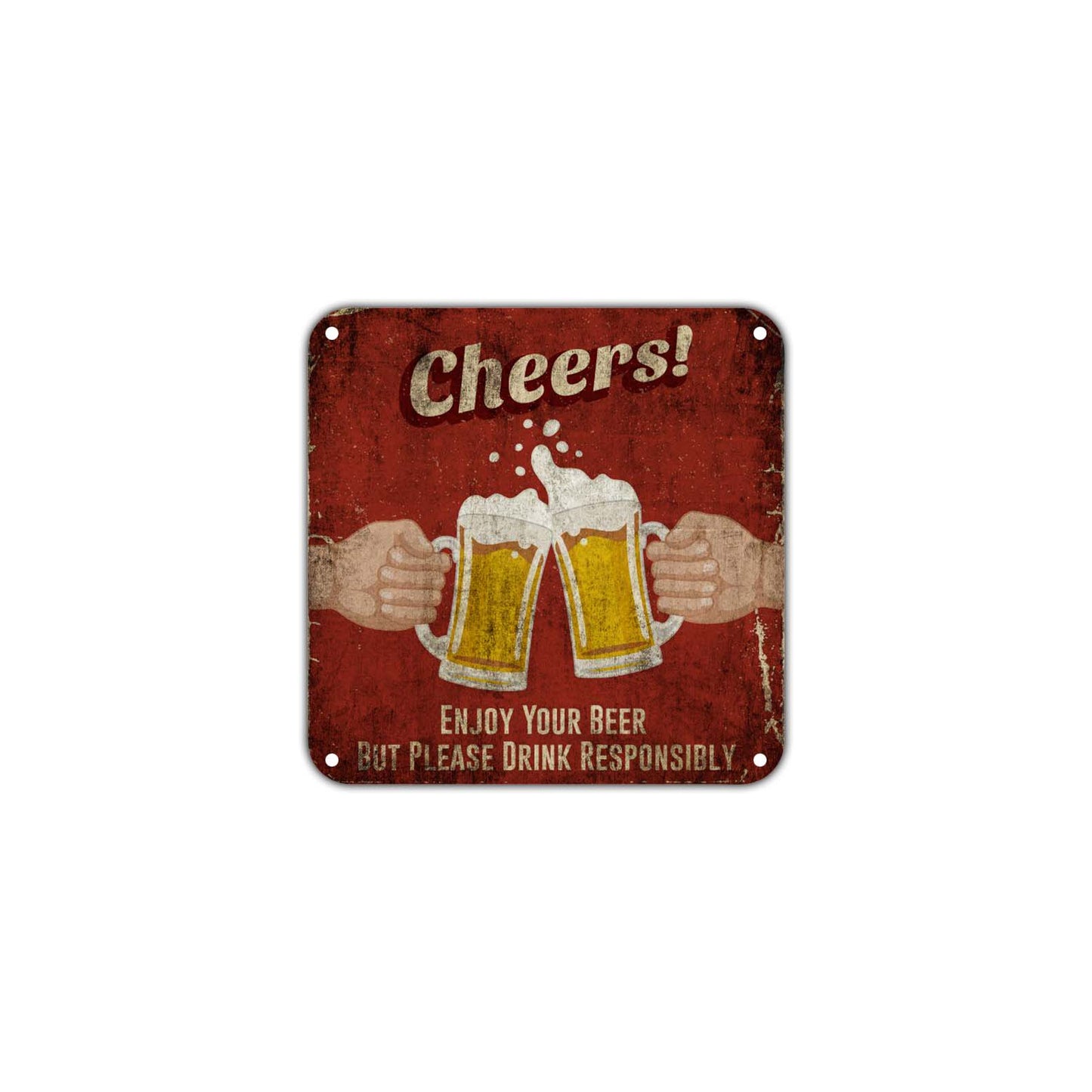 Cheers Enjoy Your Beer Wall Decor Art Retro Vintage Aluminum Plate Gift Metal Sign