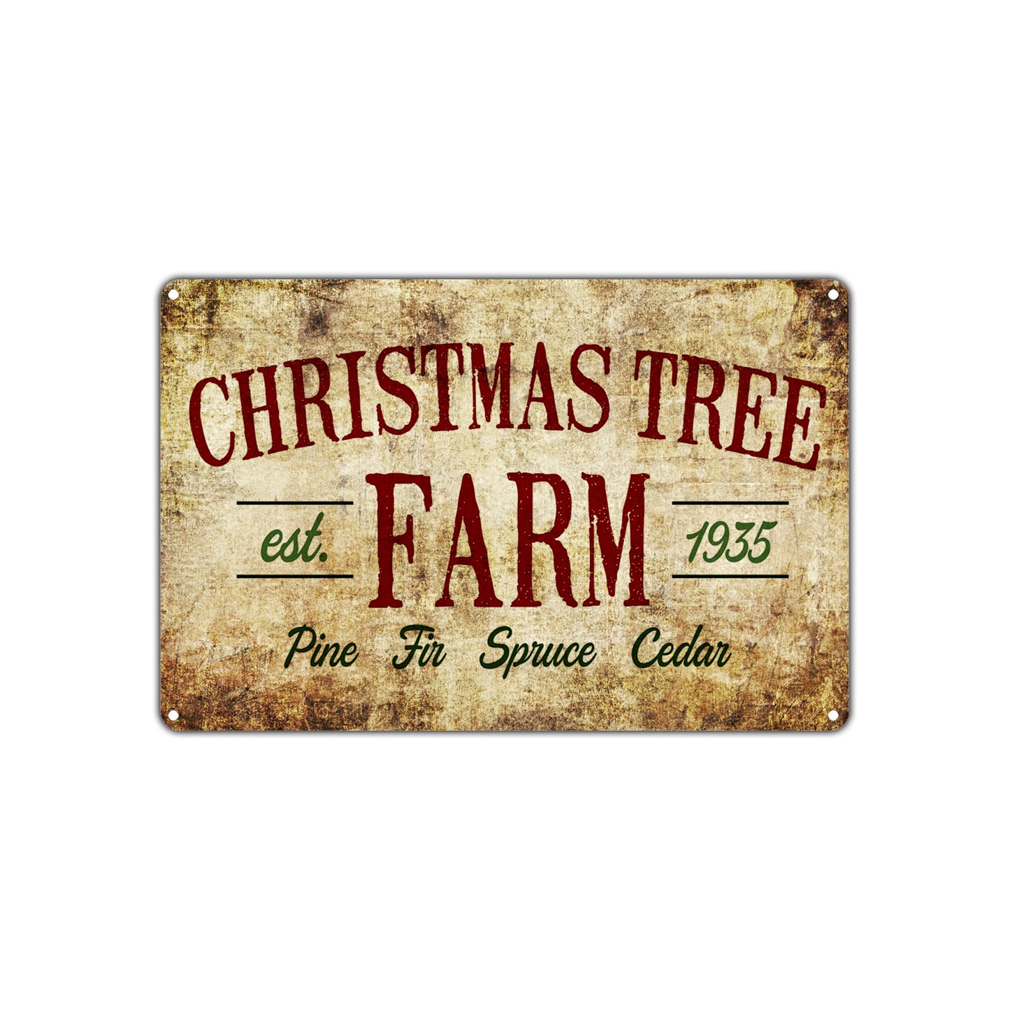 Christmas Tree Farm Est 1935 Seasonal Festival Vintage Retro Wall Decor Art Shop Aluminum