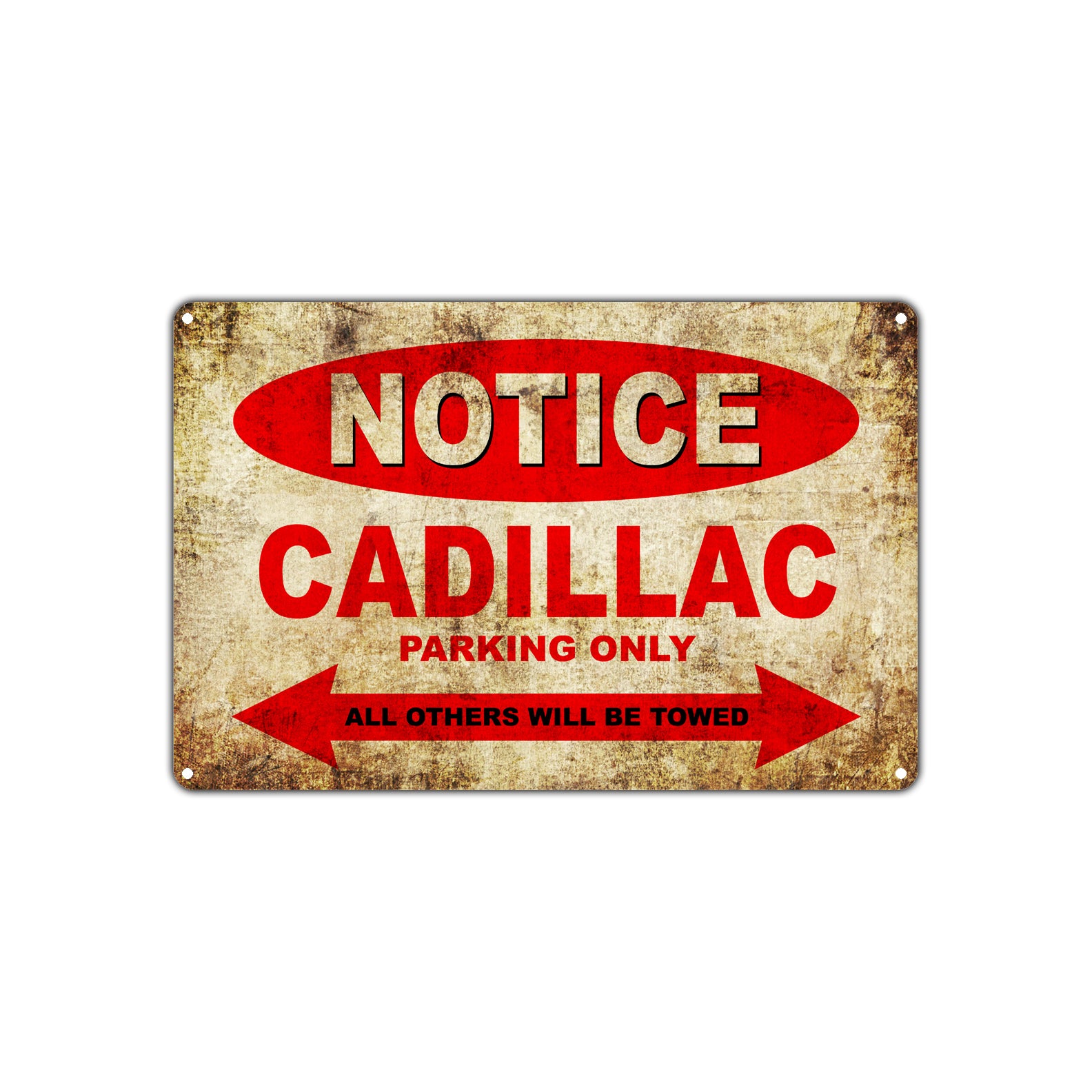 Notice Cadillac Parking Only Others Will Be Towed Cars Novelty Vintage Retro Decor Metal Aluminum